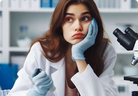 lab girl repetitive tasks